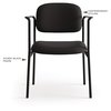 Hon Basyx Charcoal Stacking Guest Chair, 21" L 32-3/4" H, Fixed, Fabric Seat, Scatter Series VL616VA19